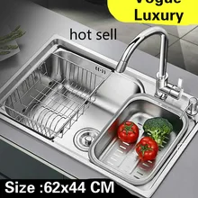 Квартира vogue кухня один корыто раковина мыть овощи 304 нержавеющая сталь Роскошные 620x440/650x430 мм