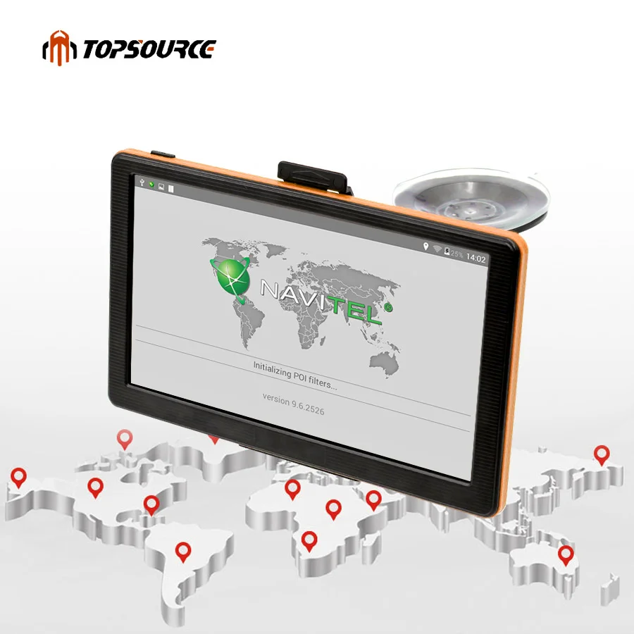 TOPSOURCE Car GPS Navigation 7 Inch HD Capacitive Screen FM Transmitter