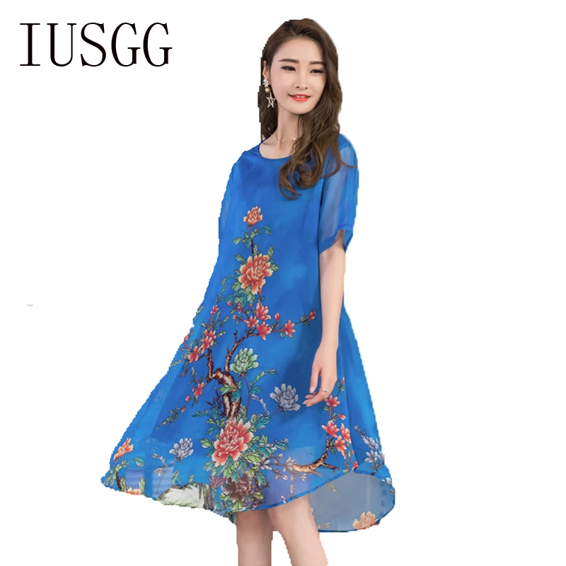 

Floral Printed Hollow Out Cheongsam Summer Dress 2019 Chinese Style Vintage Women Dress O Neck Short Sleeve Rabbit Hair Loose