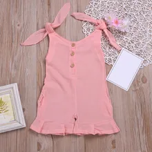 Детская одежда для девочек; Комбинезоны для маленьких девочек; однотонные комбинезоны; мягкие модные сарафаны для девочек; одежда; Новинка года; сезон лето