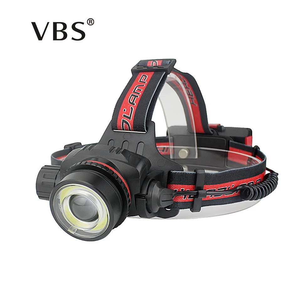 

Zoomable Headlamp T6+COB Rechargeable 18650 Zoom Headlight usb Charging Head Lamp 4 Modes Waterproof Led Headlamp Light Hunting