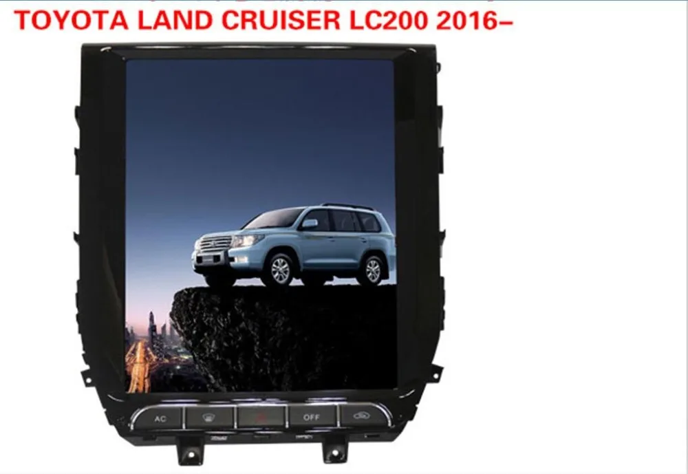 Top Tesla style 2DIN Android 7.1 Car DVD Player GPS Navigation Radio for TOYOTA LAND CRUISER LC200 2016 2017 2018 Stereo Multimedia 2