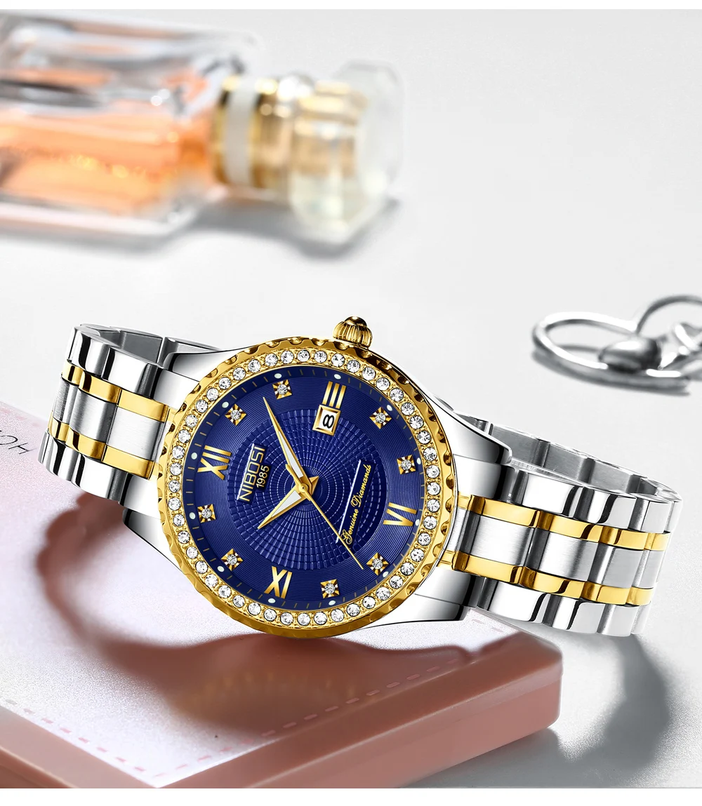 Relogio Feminino NIBOSI  Brand Luxury Women Watches Waterproof Lady Watches 2018 With Crystal Quartz Watches Women Gold  Clock   (12)