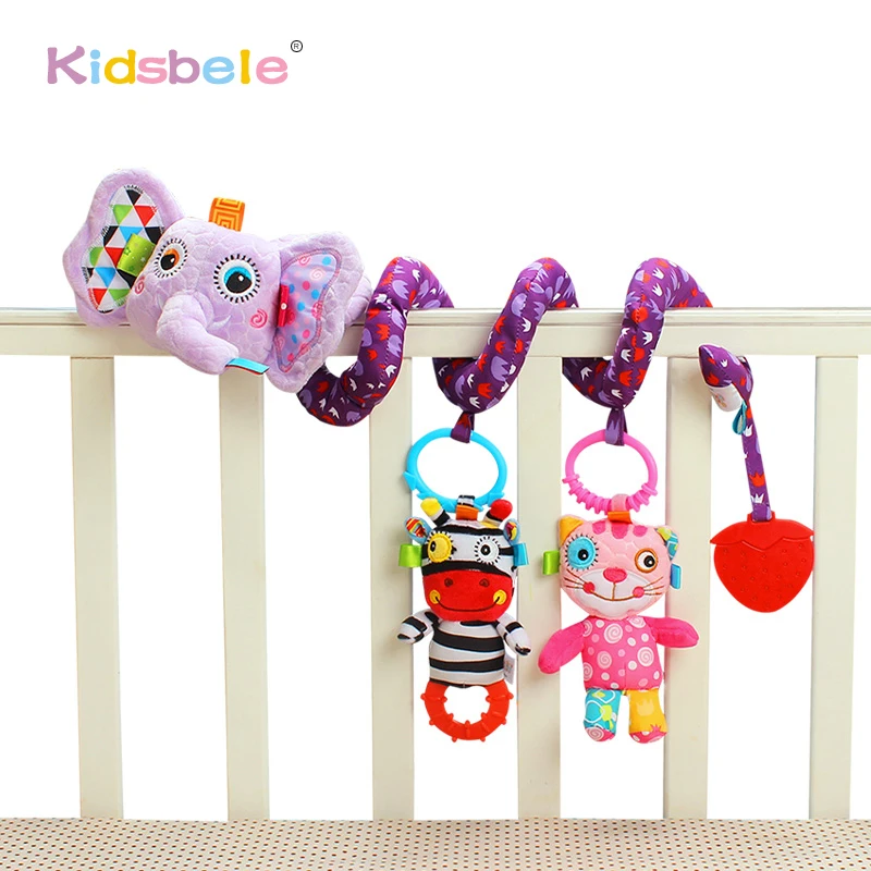 

Baby Toys Crib Revolves Around Bed Stroller Hanging Toys Colorful Animal Soft Rattle Toys For Children Infant Learning Toy