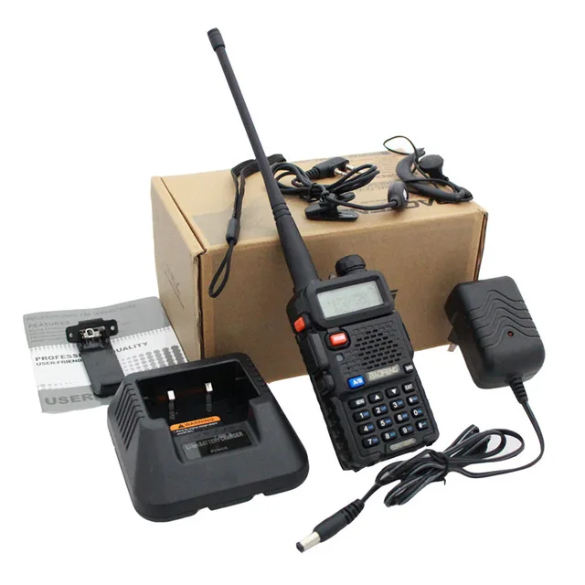 BaoFeng UV-5RE Plus двухстороннее радио/велосипедная сумка/динамик микрофон/антенна/кабель для программирования/динамик/Чехол-держатель/зарядное устройство - Цвет: Черный