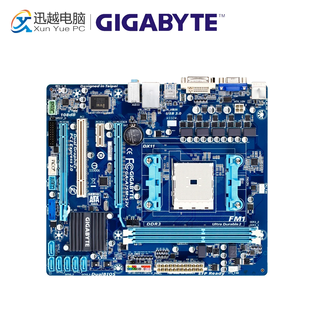 

Gigabyte GA-A75M-S2V Desktop Motherboard A75M-S2V A75 Socket FM1 DDR3 SATA3 USB3.0 Micro ATX