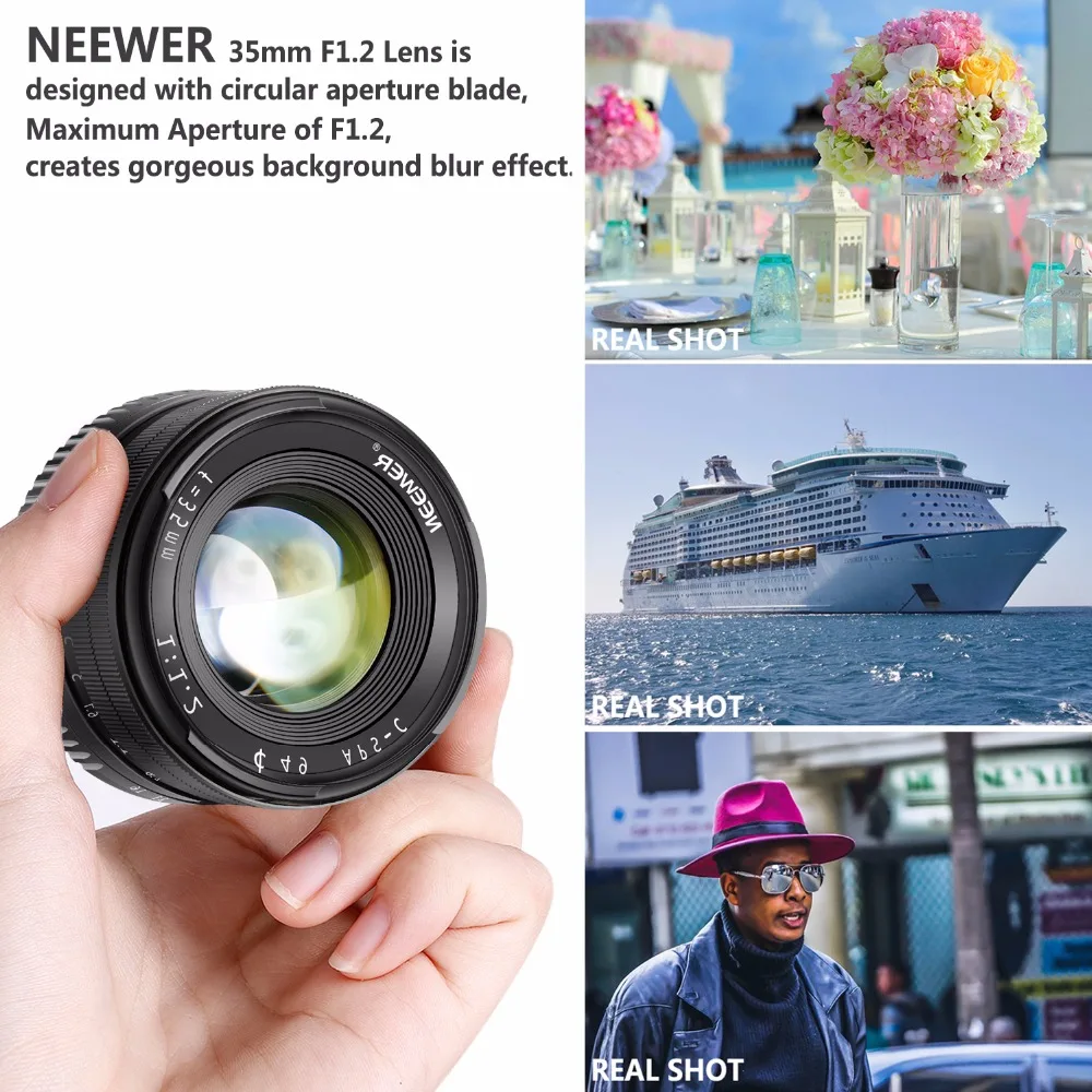 Neewer 35mm F1.2 Large Aperture Prime APS-C Aluminum Lens Compatible with Sony