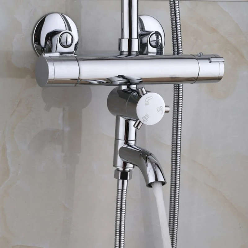 

Three Ways Thermostatic Shower Faucets Bathroom Thermostatic Mixer Hot And Cold Bathroom Mixer Mixing Valve Bathtub Faucet Tap