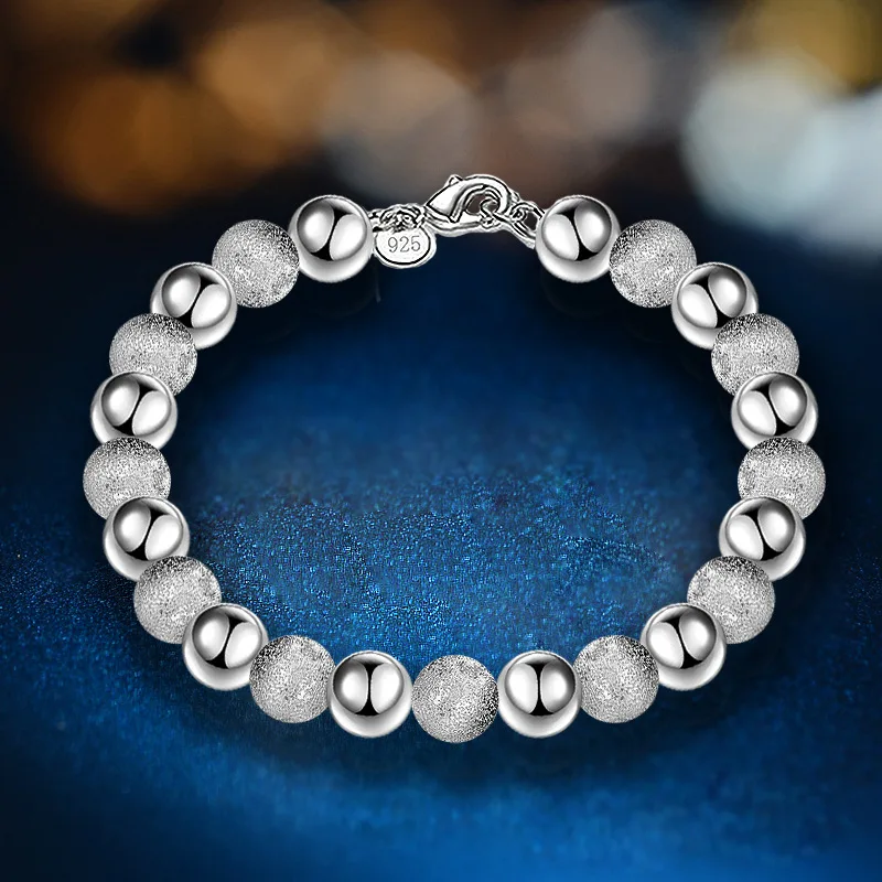 Браслет женский из серебра 2017 пробы с бусинами|beads bracelets for women|bead braceletbracelets women |