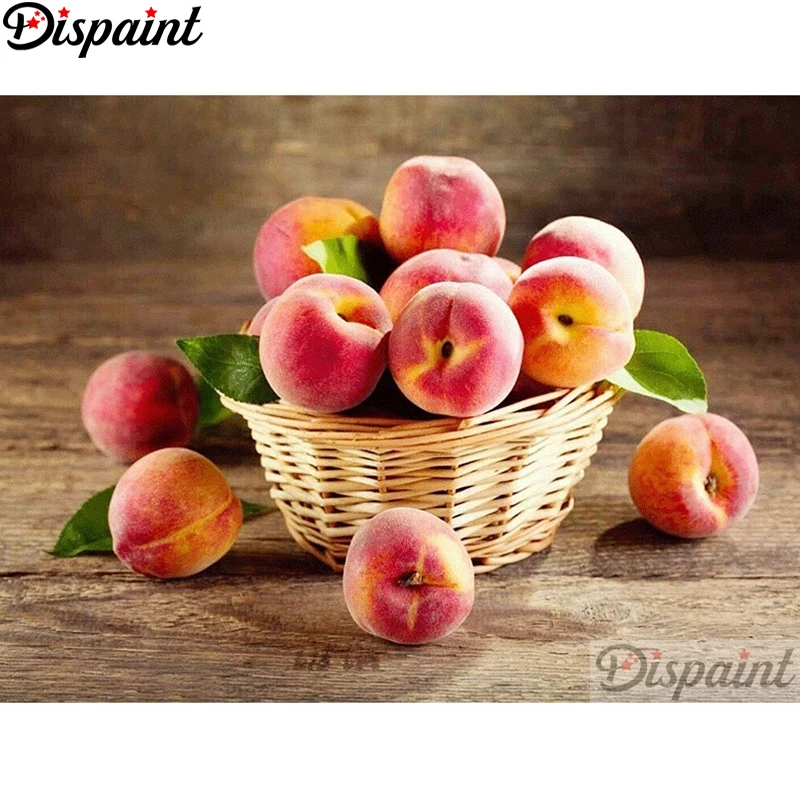 Dispaint Diamond Embroidery &quotFruit peach&quot Pattern DIY 5D Painting Needlework Cross Stitch Full Drill A18931 | Дом и сад