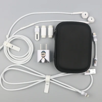 Обновленная версия USB защитный кабель Стикеры для намотки Кабельный органайзер тпу спиральный usb-шнур с зарядным устройством для Iphone для Apple iPhone 7 Plus 8 X