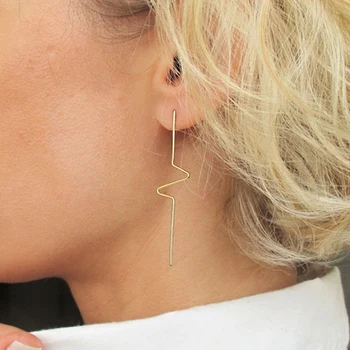 

925 Silver Long Bar Earrings Gold Filled Handmade Vintage Jewelry Minimalist Brincos Party Gift Oorbellen Earrings For Women