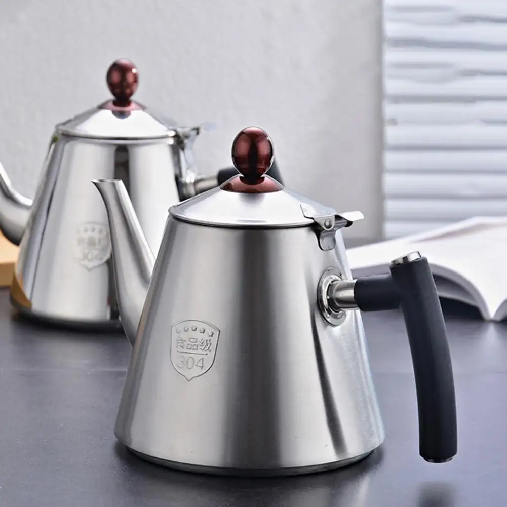1.2L Stainless Steel Kitchen Brew Tea Coffee Pot Handle Induction