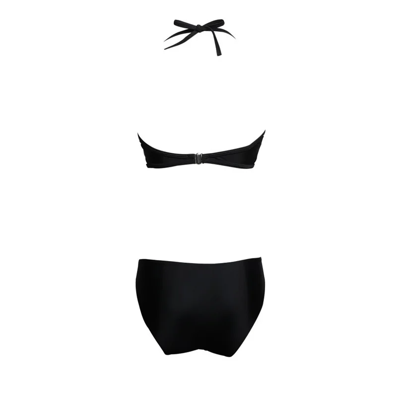 2019 New Summer Women Solid Bikini Set Push-up Bra Swimsuit Swimwear Triangle Bather Suit Swimming Suit 