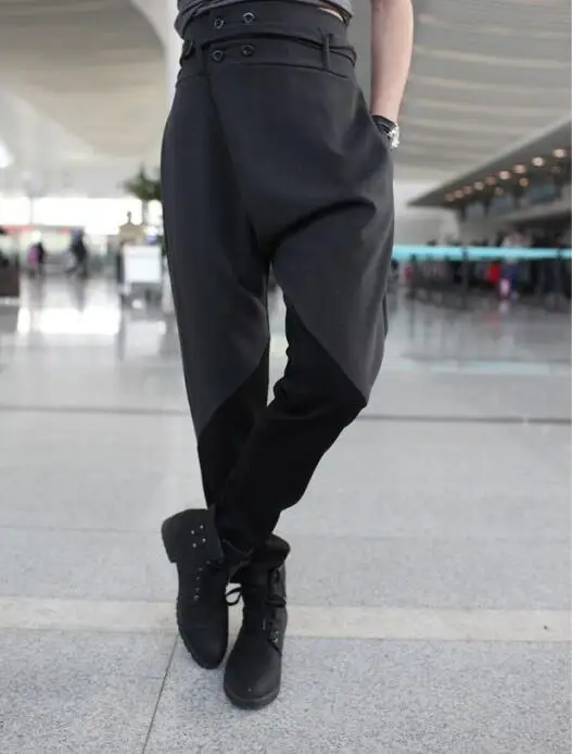 Большие размеры 27-44 Весенняя и Осенняя мужская одежда модная мужская одежда шаровары тонкие однобортные Эластичные Обтягивающие Брюки - Цвет: black