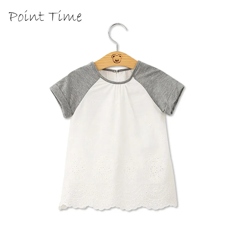 2017 New Summer Baby Girls Lace Blouses White Hollow Out Tops Kids