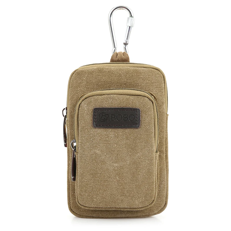 

2017 Canvas Waist Bag Mini Arm Band Case Cell Phone Bags Double Pockets Pouch For wallets