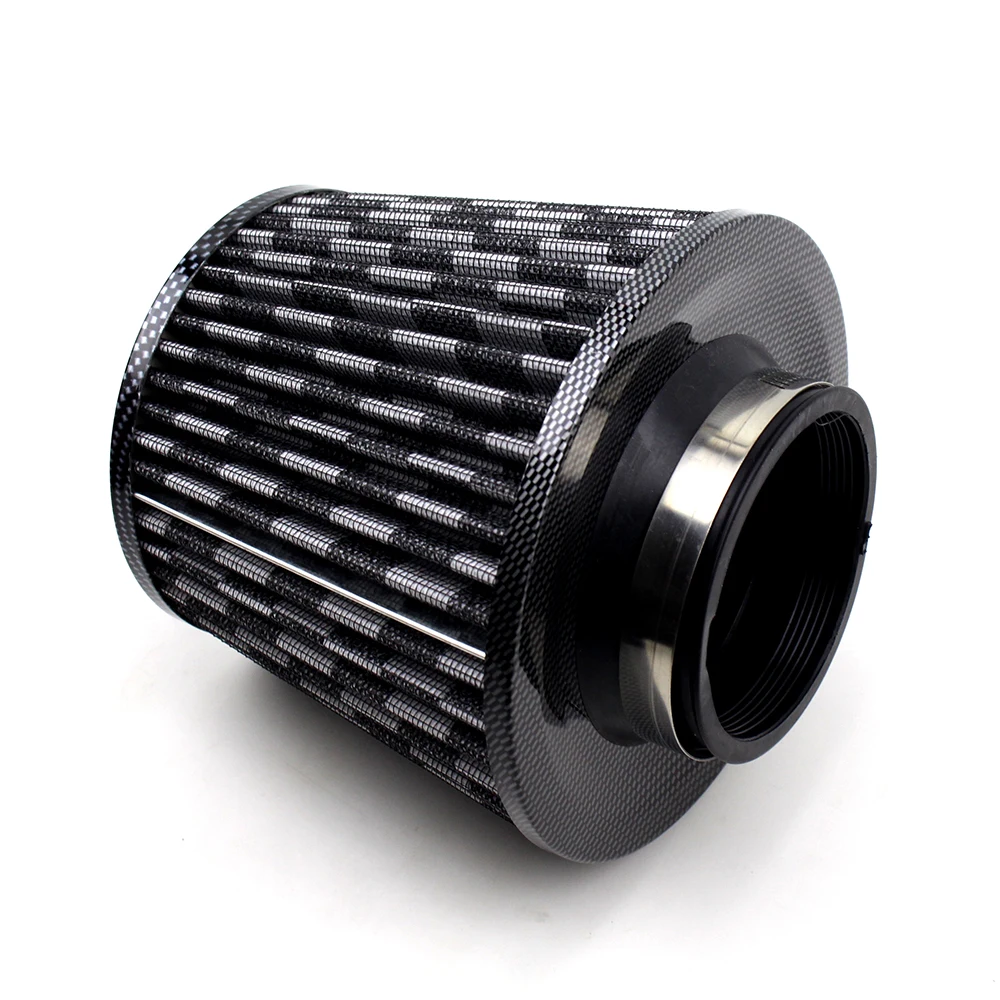JDM 3/" Performance Air Intake Filter HP Gain High Flow Stainless Steel Black Red