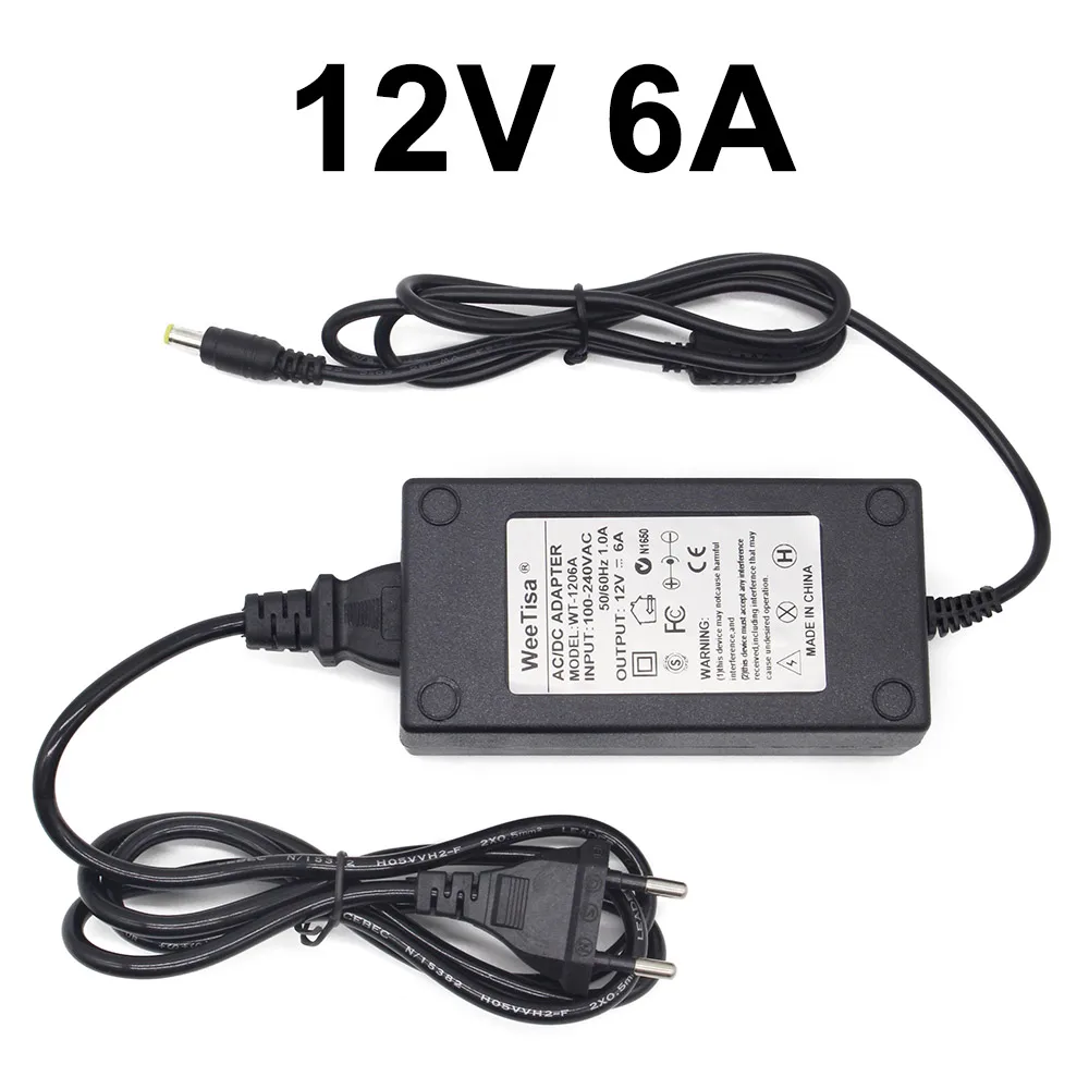 12 V адаптер питания 1A 2A 3A 4A 5A 6A 8A 10A 15A 12 вольт источник питания AC 110V 220V к DC 12 V светодиодный трансформатор для светодиодной ленты - Цвет: 12V 6A