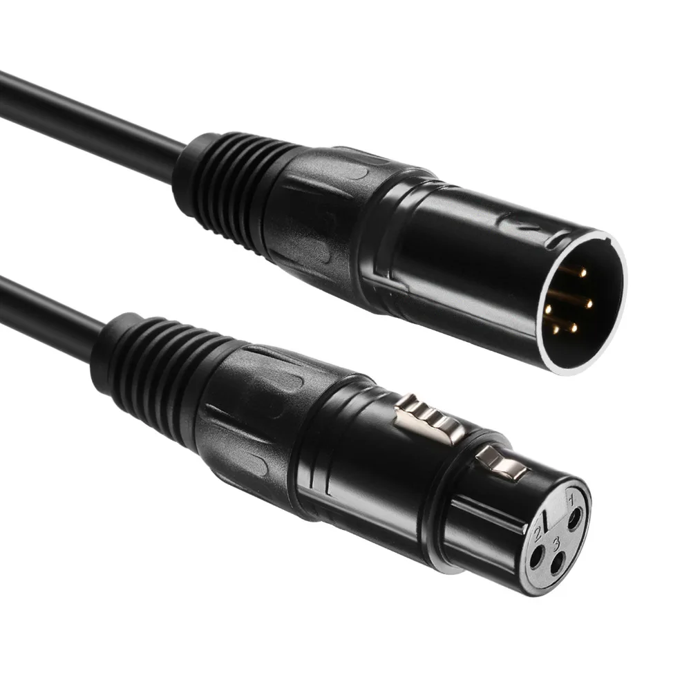 Neewer 6.5ft / 2M DMX Stage Light Cables Wires with 5 Pin