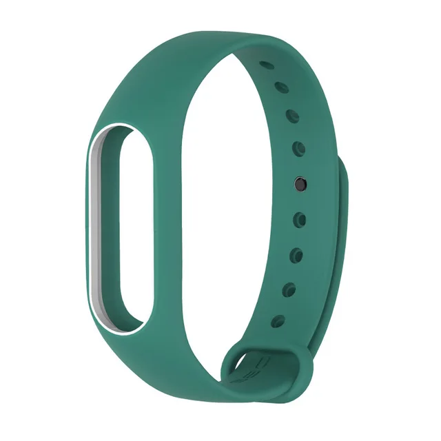 white Cyan MiBand 2 силиконовый ремешок на запястье, браслет, двойной цвет, сменный ремешок для часов для оригинального Xiaomi Mi band 2, напульсники, ремень из резины - Цвет: white Cyan