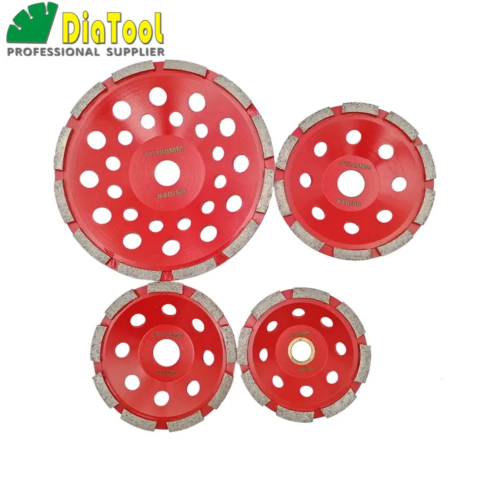 

DIATOOL Diamond Single Row Cup Wheel 4" 4.5" 5" 7" size available Grinding disc for Concrete Stone