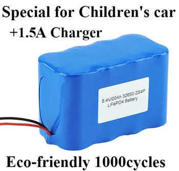 

6V 6.4V 20AH Lifepo4 battery pack 6.4V IFR32650 20AH bateria+1.5A Charger special for Children's car buggy replacement battery