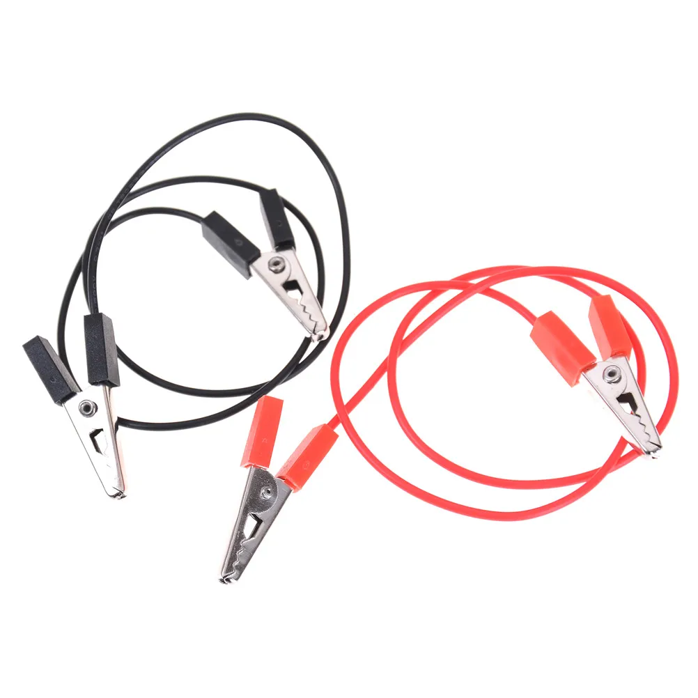 1Pair 40CM 5A Double Alligator Clip Clamp Test Booster Jumper Cable Red +balck