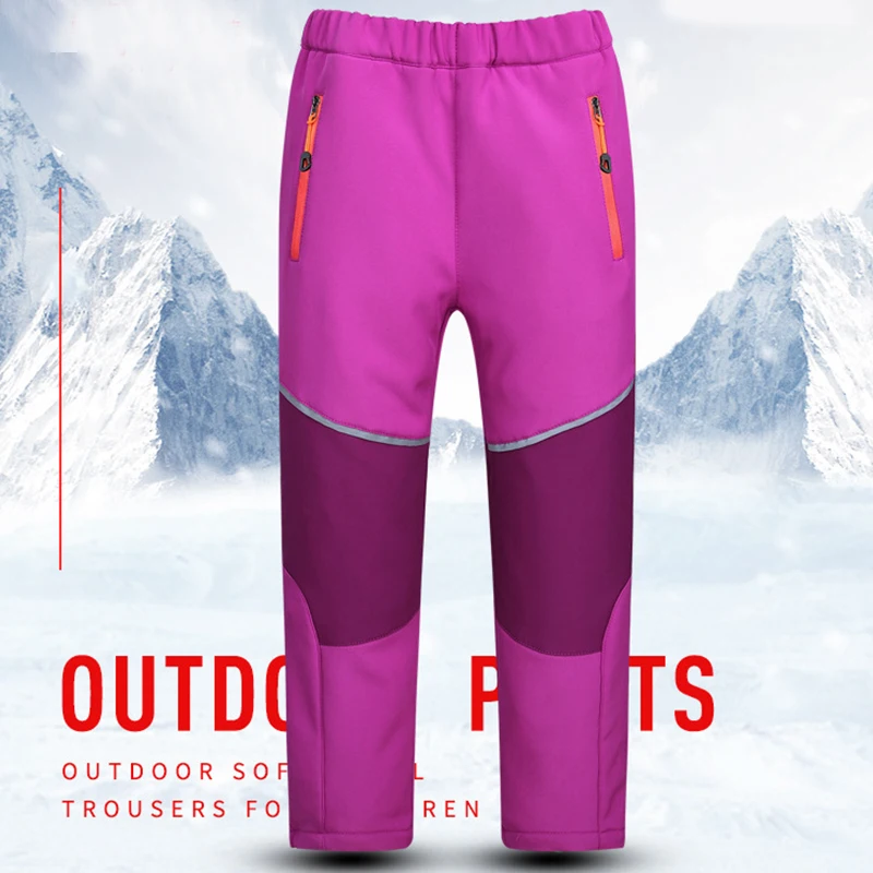 

Kids Winter Softshell Skiing Pants Thermal warm Hiking Skiing Pants Waterproof Climbing Trekking Trousers Travel