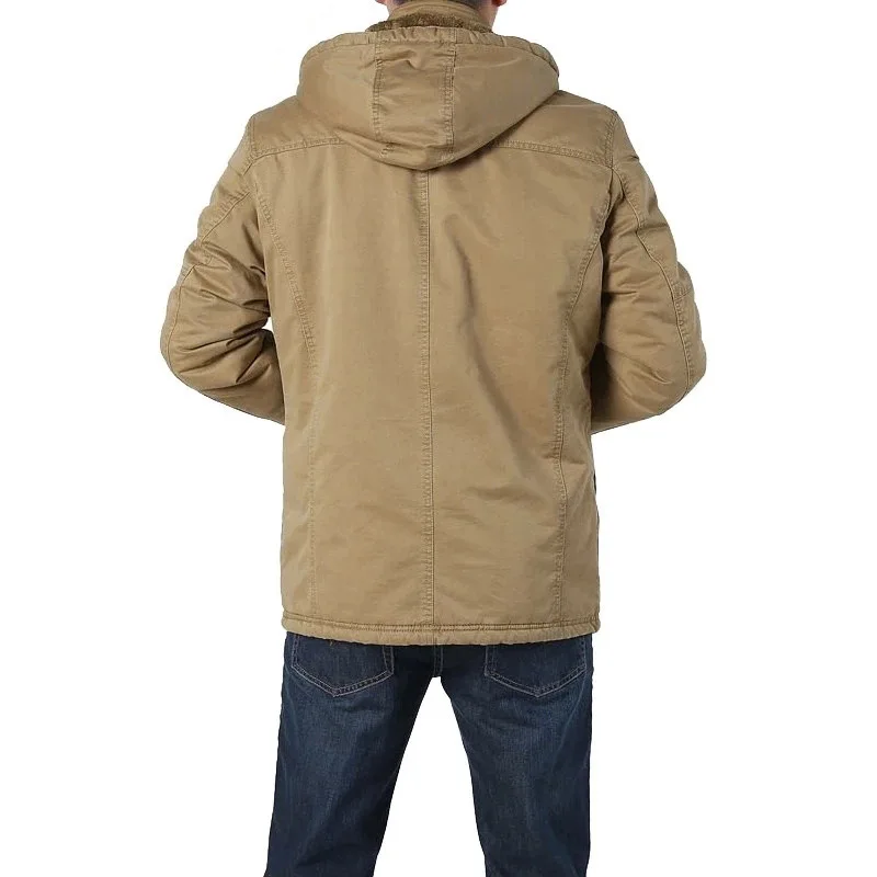 Военная зимняя куртка для мужчин, Толстая теплая парка с меховым капюшоном, флисовая Мужская армейская хлопковая куртка-бомбер, зимнее пальто, ветровка для мужчин 4XL 5XL