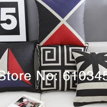 45x45 см черная Геометрическая льняная хлопковая Подушка домашний декор подушка декоративный диван декоративная диванная подушка подушки 4 шт./партия