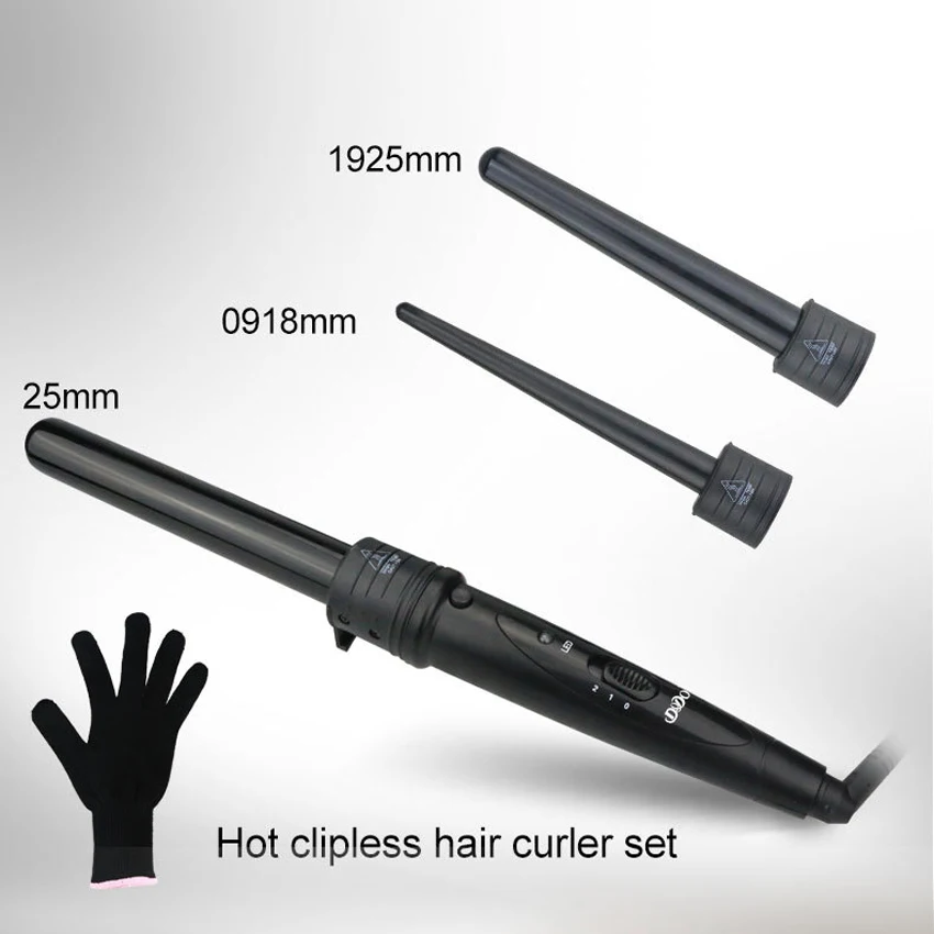 Controle de Temperatura Digital Ferramentas Estilo Cerâmica Cone Cabelo Curling Iron Tong Rolo Curler Wand Frete Grátis 8 Cheap Bobs para cabelo