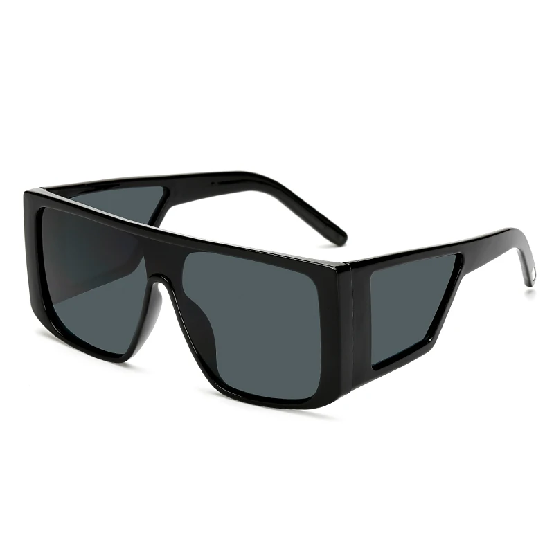 Luxury Brand Oversized Shield sunglasses for men square big frame sun glasses women 2019 windproof Cool Black Shield Eyewear