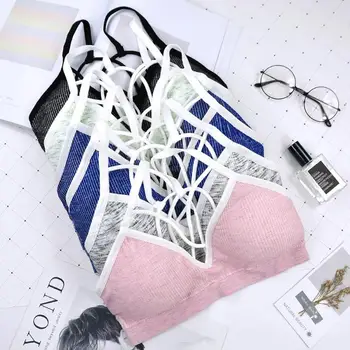 

Woman Sports Bra Push Up Active Wear Tops For Women Gym Pink Brassiere Sport Bra Criss Cross Crop Top 2019 Female Yoga Bra