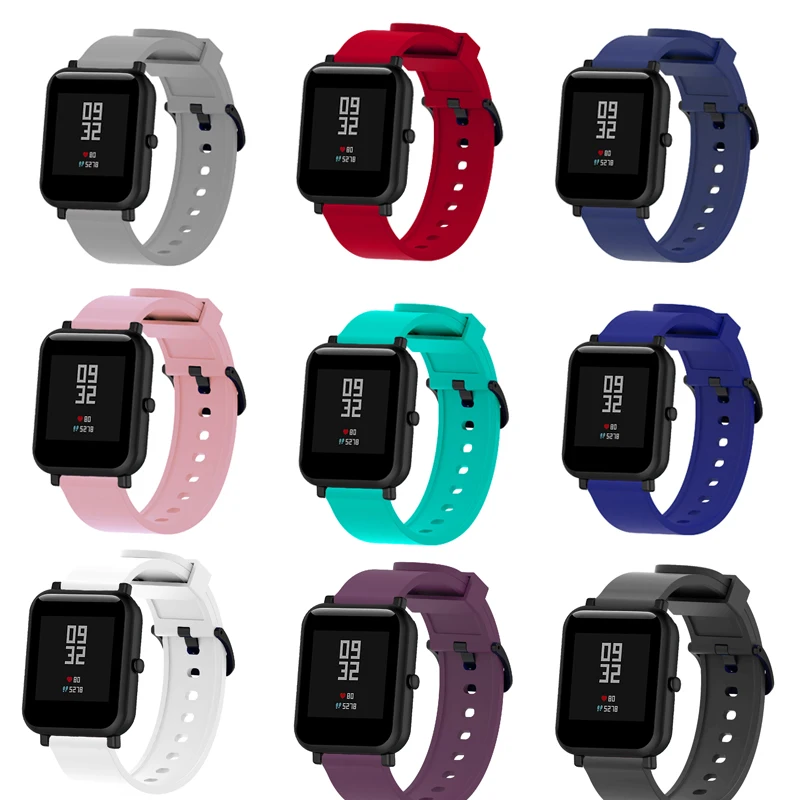 Силиконовый браслет 20 мм для xiaomi huami amazfit bip lite ремешок Samsung Galaxy watch 42 Gear sport S2 Ticwatch 2 E