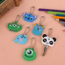 10 шт мультфильм милый ключница кошелек с цепочкой силиконовая ключница чехол милый ключ защитный крючок на кошелек