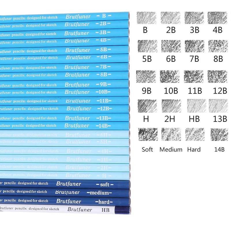 24 шт. набор карандашей для рисования и эскизов B 2B 3B 4B 5B 10B HB 2H профессиональный набор набросок рисунок Угольные карандаши товары для рукоделия