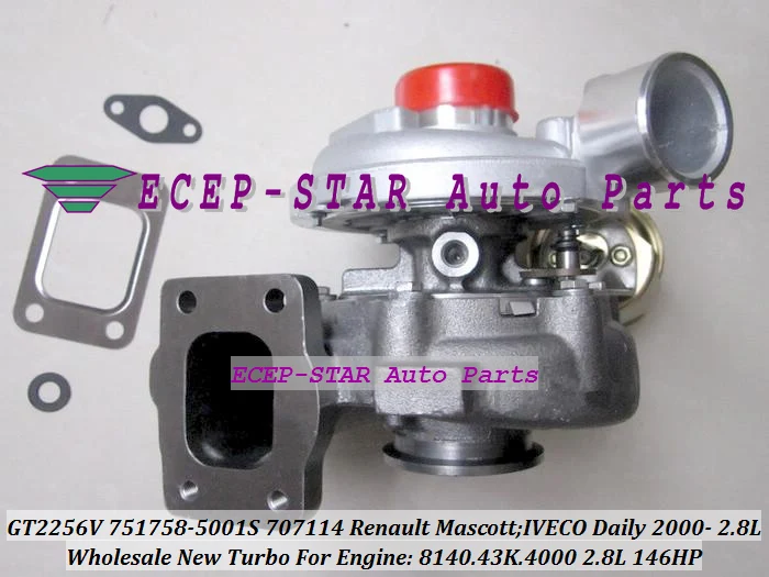 GT2256V 751758-5001S 751758-0001 707114-0001 500379251 Turbo For Renault Mascott Iveco Daily 2000- 8140.43K.4000 2.8L 146HP Turbocharger (1)