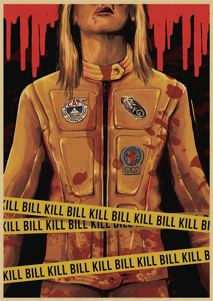 Kill Bill Vol.1 классический Квентин фильм крафт-бумага постер для бара/Кафе Ретро плакат декоративной живописи - Цвет: Черный