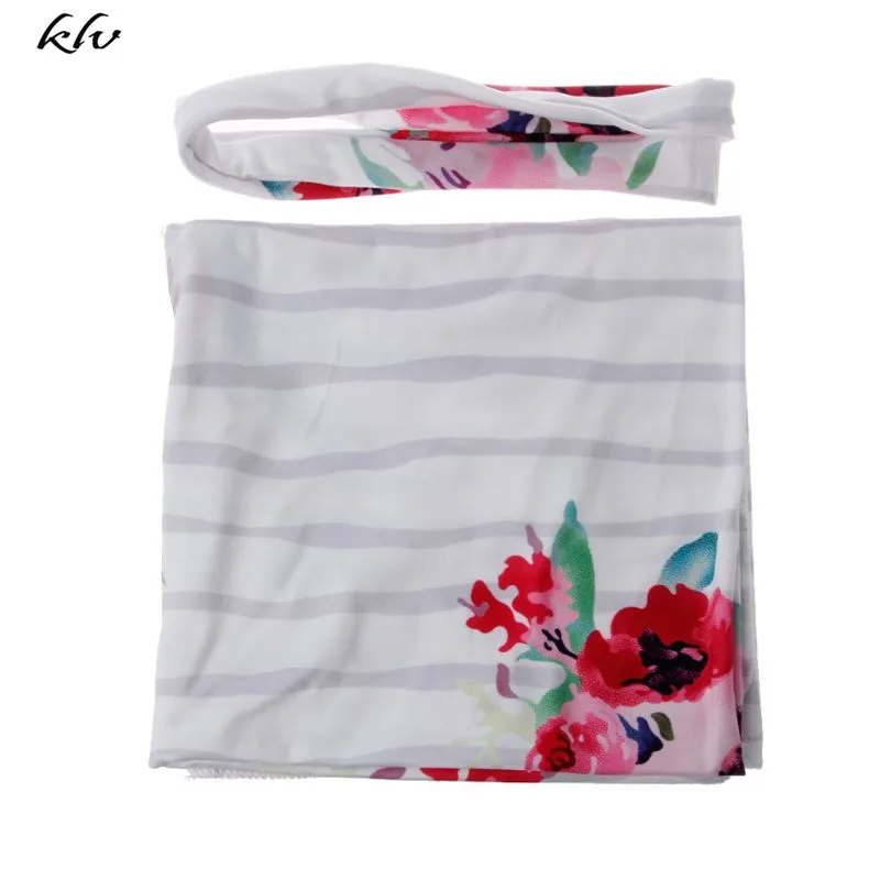 

Newborn Baby Flower Swaddle Warp Blanket Sleeping Bag Swaddling Receiving Blankets +Headband 2PCS