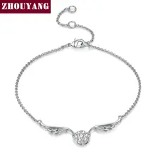 ZHOUYANG, высокое качество, ZYH082, серебристый, Angell, крыло, серебряный цвет, браслет, ювелирное изделие, австрийские кристаллы