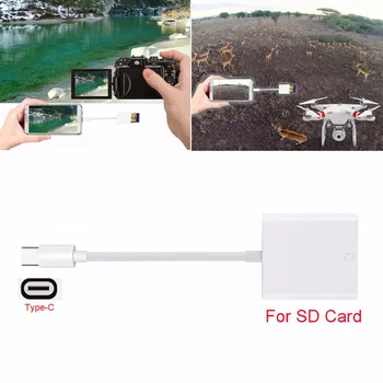 

USB 3.1 Type C To SD Card Reader OTG Cable For Samsung LG Android Phone Tablet