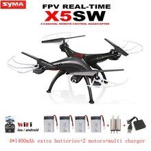 SYMA X5SW RC Drone with Camera WIFI FPV Real Time Remote Control RC Helicopter Quadcopter(X5C Upgrade) Dron with 5 Batteries