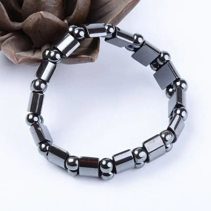 Модный очаровательный черный магнитный браслет из гематита для мужчин и женщин браслеты для здоровья браслет из натурального камня ювелирный подарок