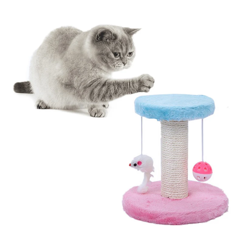 

Funny Plush Cat Climb Shelf Scratch Tree Pet Play Toy Mouse Scratching Double Hanging Ball Post Climbing Frame Cat Furniture