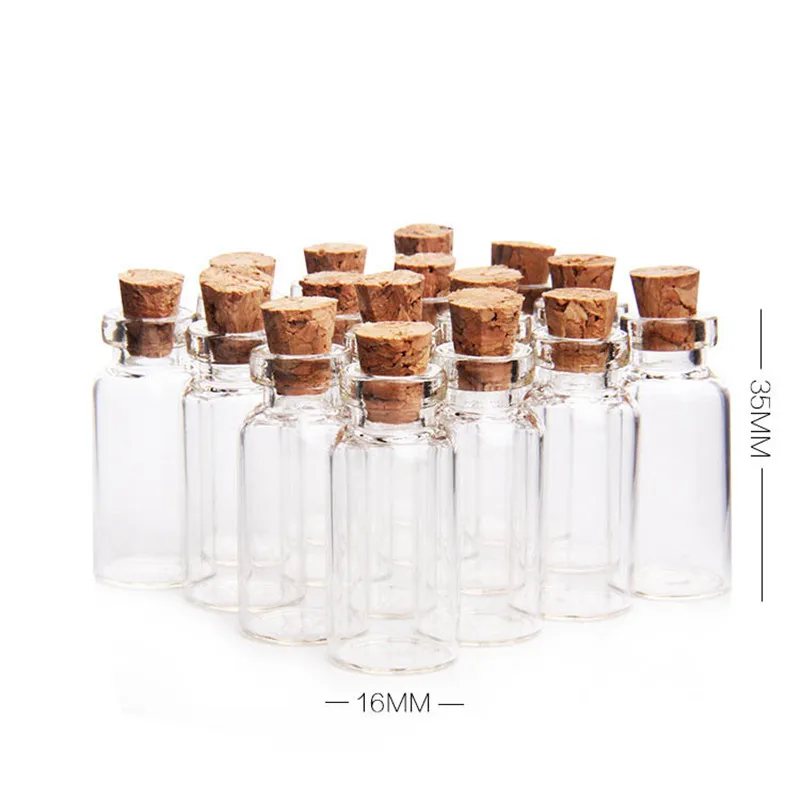 

100pcs 2ml Mini Glass Bottles Delicate Cork Stoppers Wish Bottles DIY Miniature Bottles Favor Cute Small Glass Jars L12C