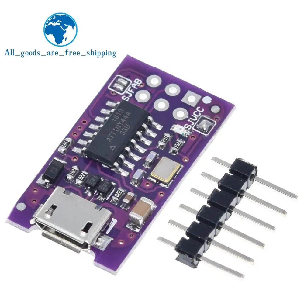 Миниатюрный программатор TZT Micro USB AVR ISP ATtiny44 ATTiny45 ATTiny85 USBTinyISP, модуль программатора для IDE загрузчика, микроконтроллер ISP 5 В