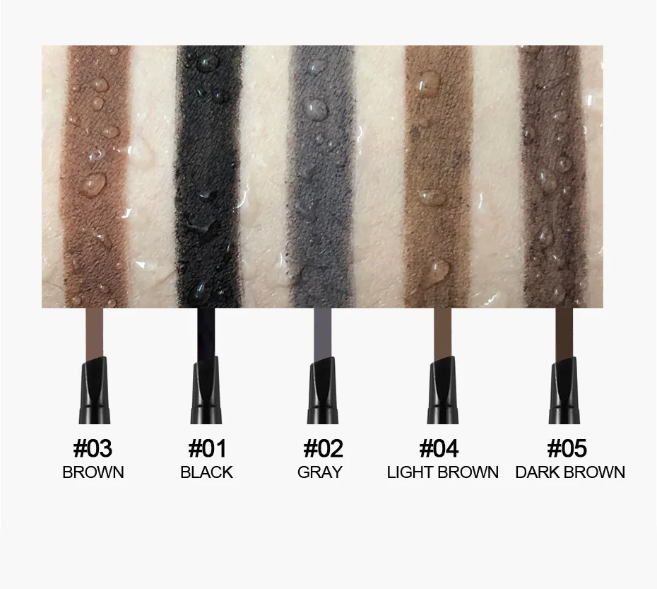 HANDAIYAN, карандаши для макияжа, для бровей, для увеличения бровей, двухконцевые, автоматические, водонепроницаемые, черные, коричневые, карандаш для бровей с кисточкой