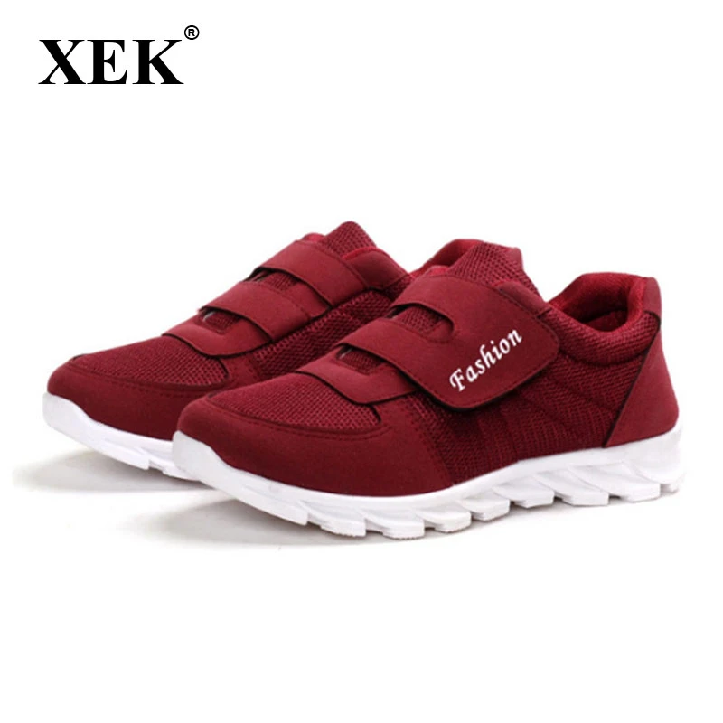 XEK Zapatillas deportivas con cuña para mujer, zapatos de plataforma adelgazantes para personas mayores, vulcanizados de mujer| -