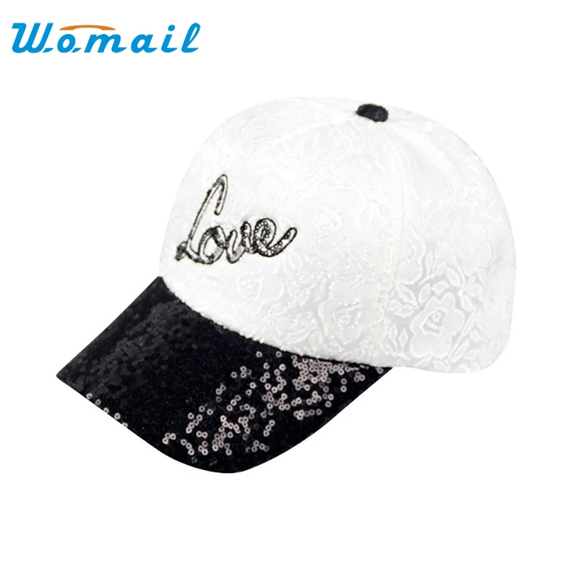 

Brand new Adult women Glitter Sequins Trucker Lace Hat Snapback Love Girls Baseball Caps #30 Gift 1pc